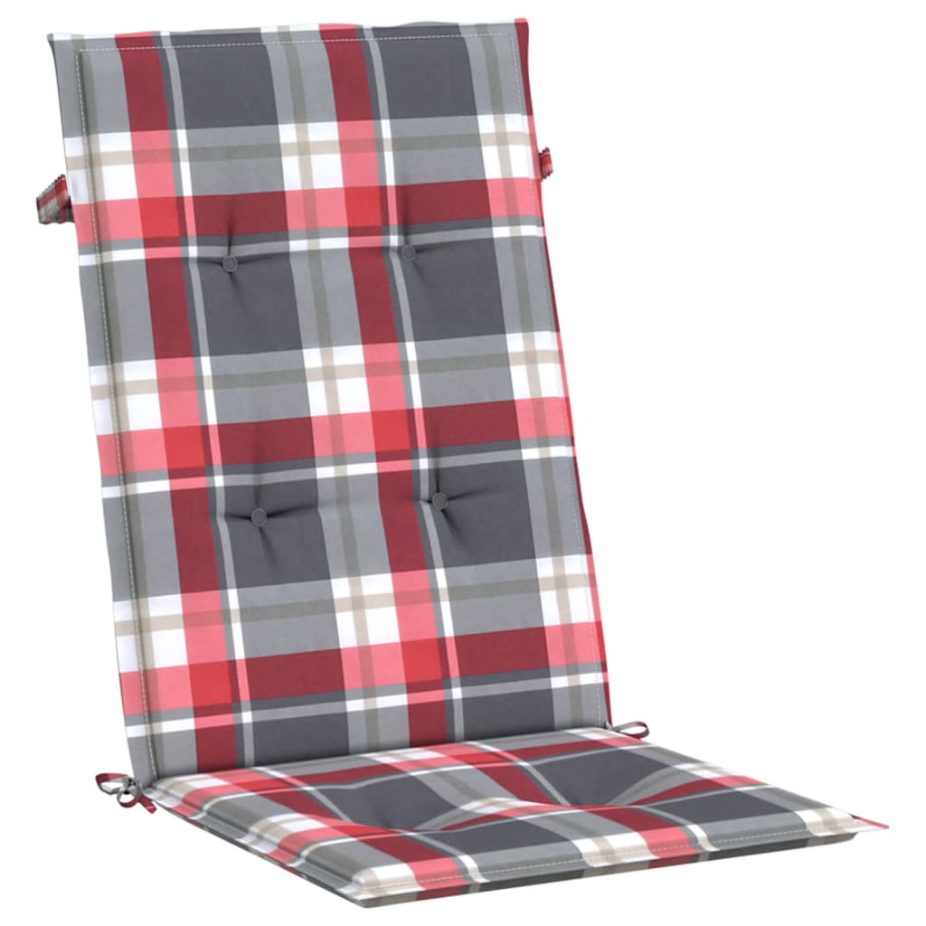 Jastuci za stolice 2 kom crveni karirani 120x50x3 cm od tkanine