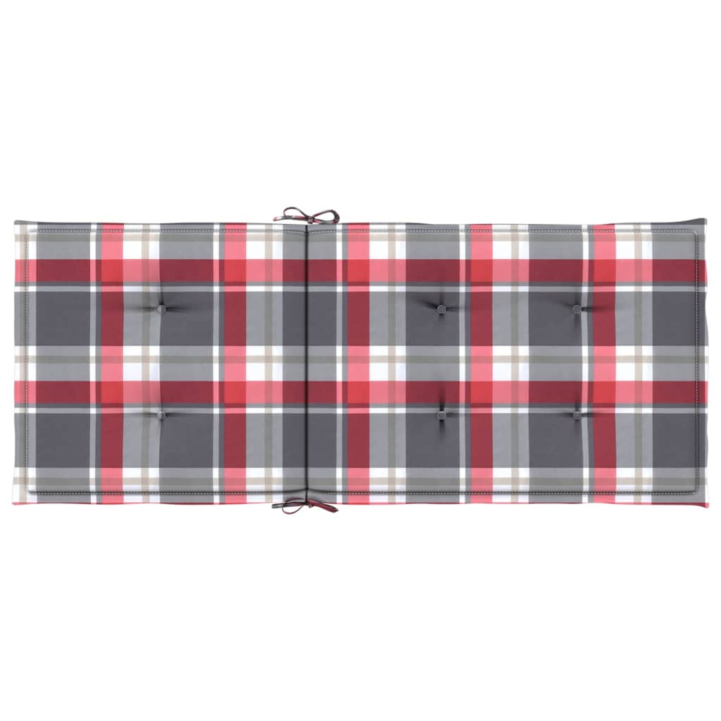 Jastuci za stolice 2 kom crveni karirani 120x50x3 cm od tkanine