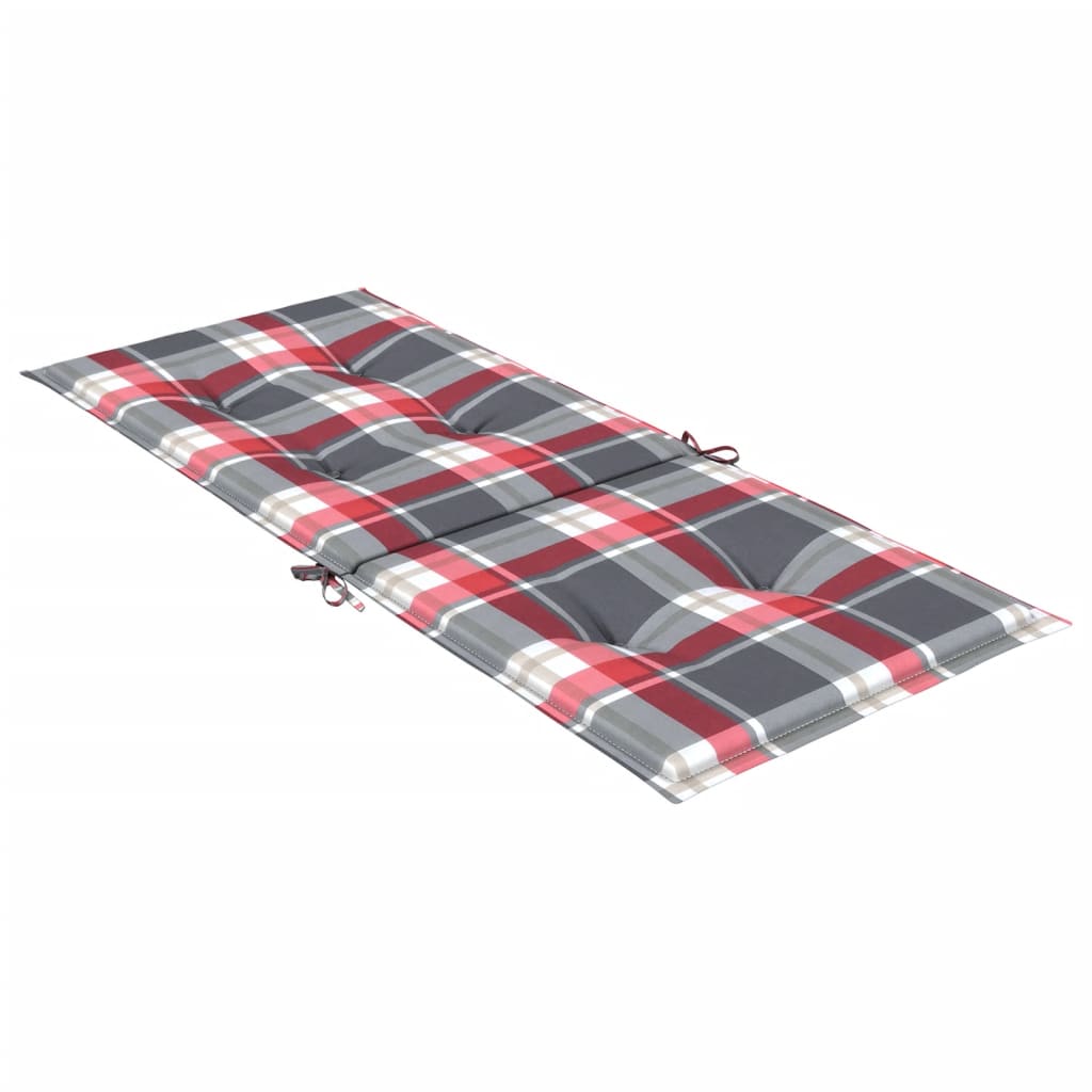 Jastuci za stolice 4 kom crveni karirani 120x50x3 cm od tkanine