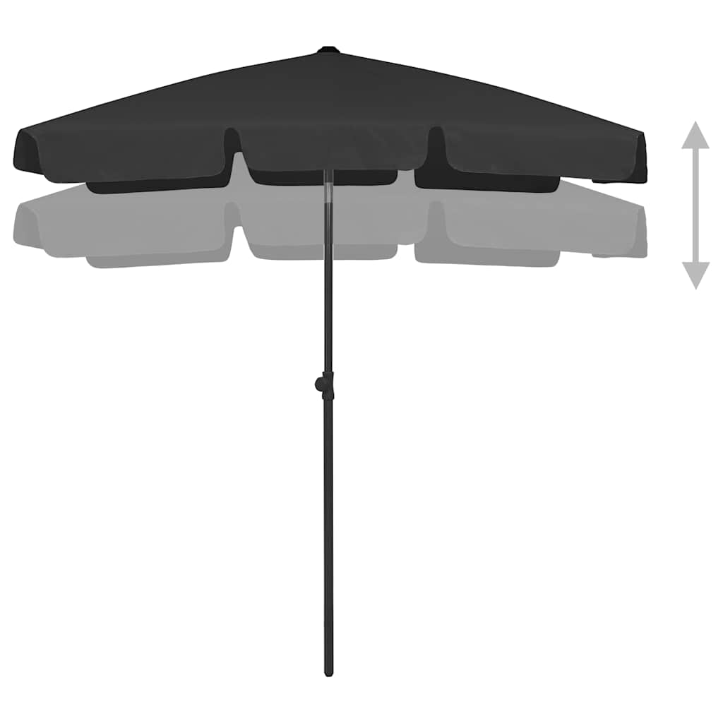 Suncobran za plažu crni 180 x 120 cm