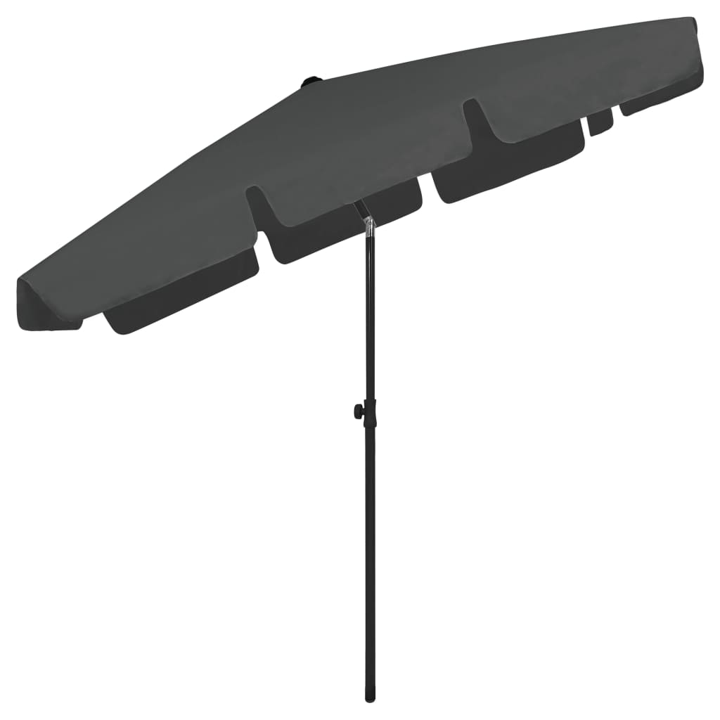 Suncobran za plažu antracit 200 x 125 cm
