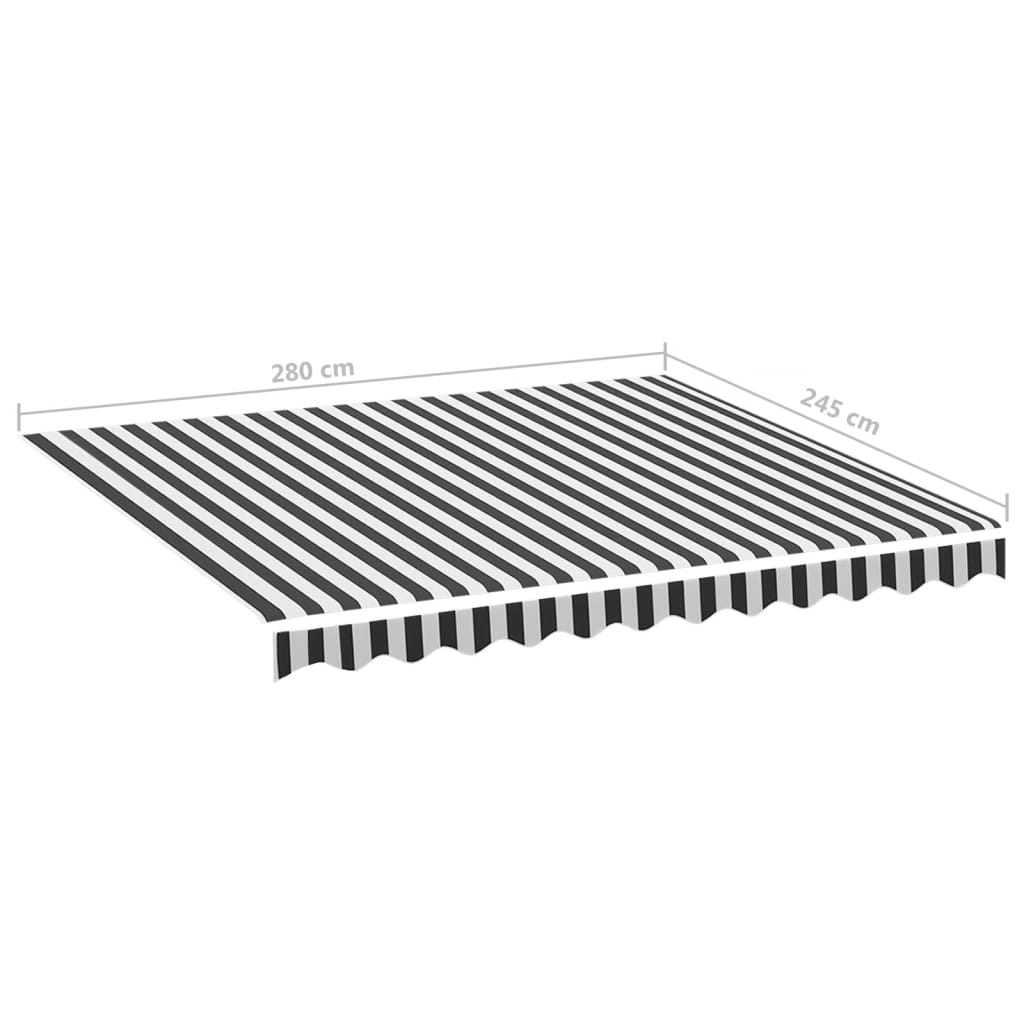 Zamjenska tkanina za tendu antracit-bijela 3 x 2,5 m