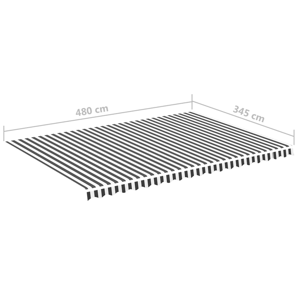 Zamjenska tkanina za tendu antracit-bijela 5 x 3,5 m