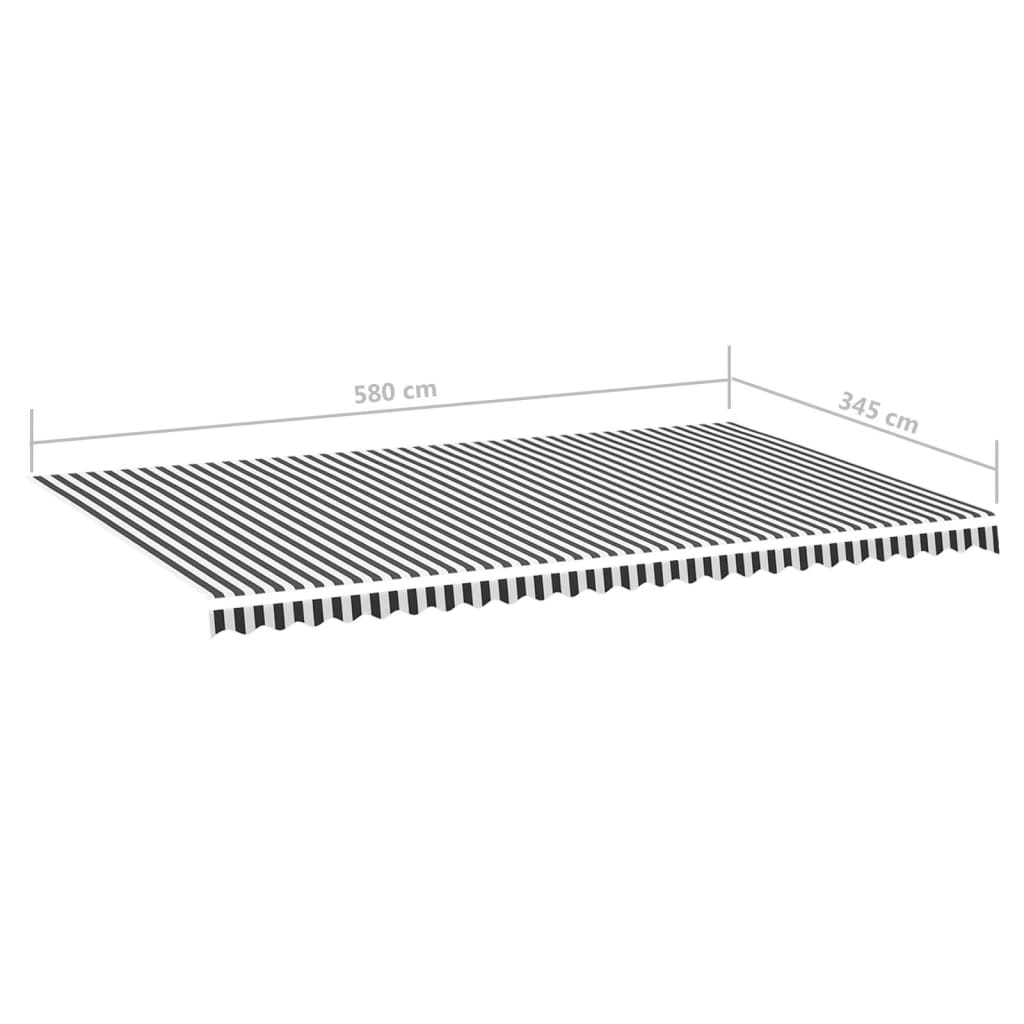 Zamjenska tkanina za tendu antracit-bijela 6 x 3,5 m