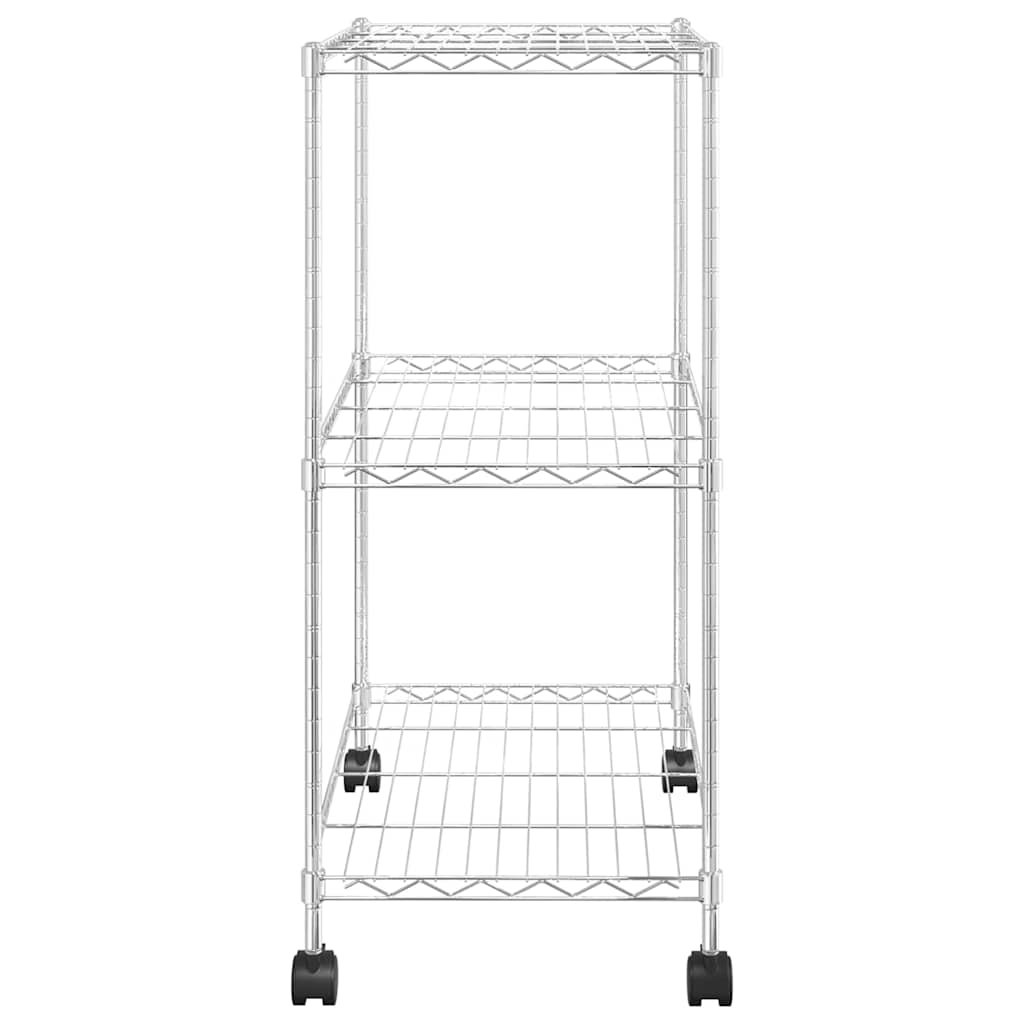 Stalak za pohranu s 3 razine 60 x 35 x 81 cm kromirani 150 kg
