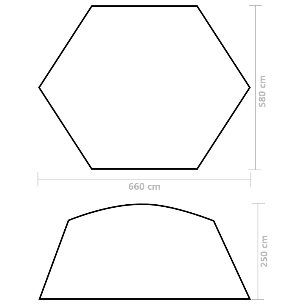 Šator za bazen od tkanine 660 x 580 x 250 cm zeleni