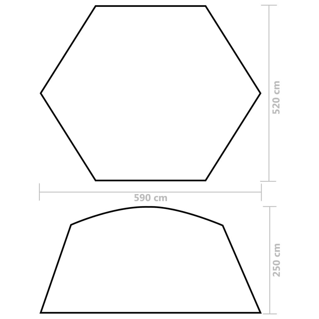 Šator za bazen od tkanine 590 x 520 x 250 cm sivi