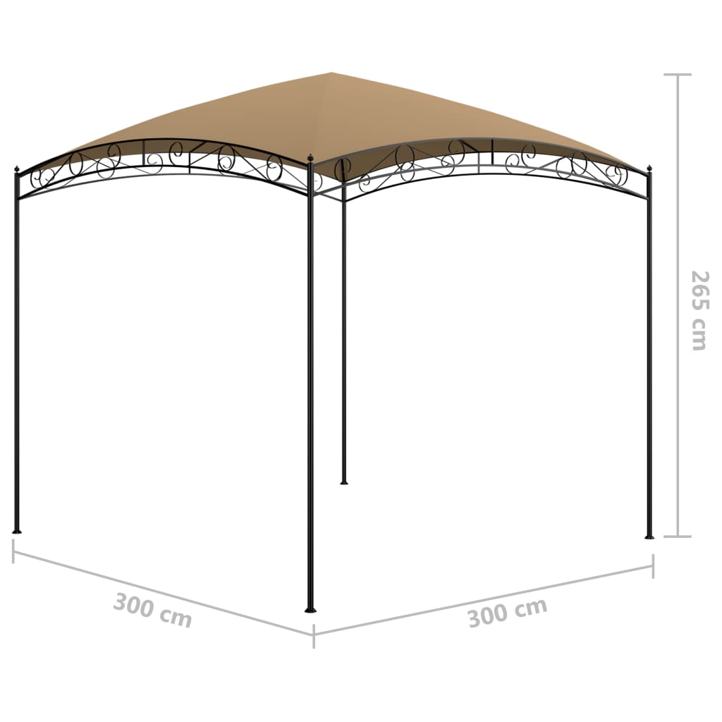 Sjenica 3 x 3 x 2,65 m smeđesiva 180 g/m²
