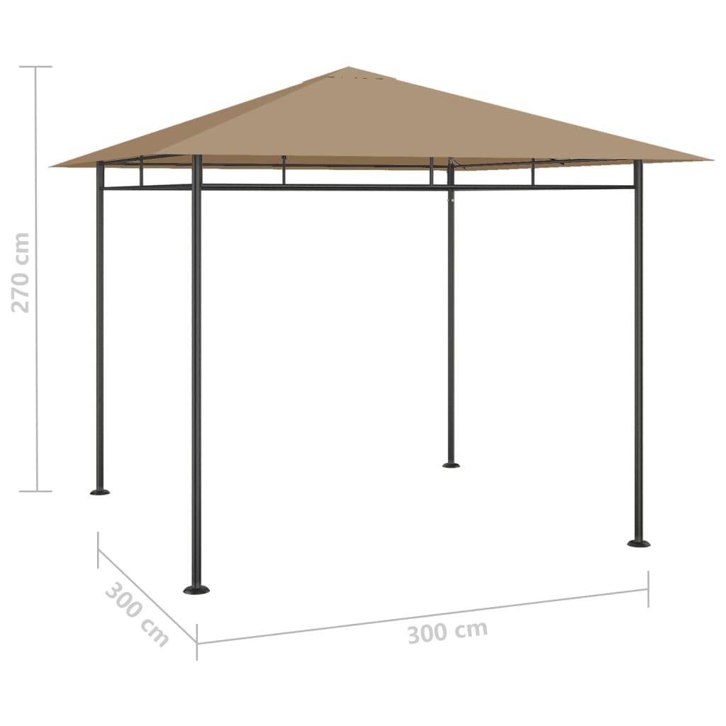 Sjenica 3 x 3 x 2,7 m smeđe-siva 180 g/m²
