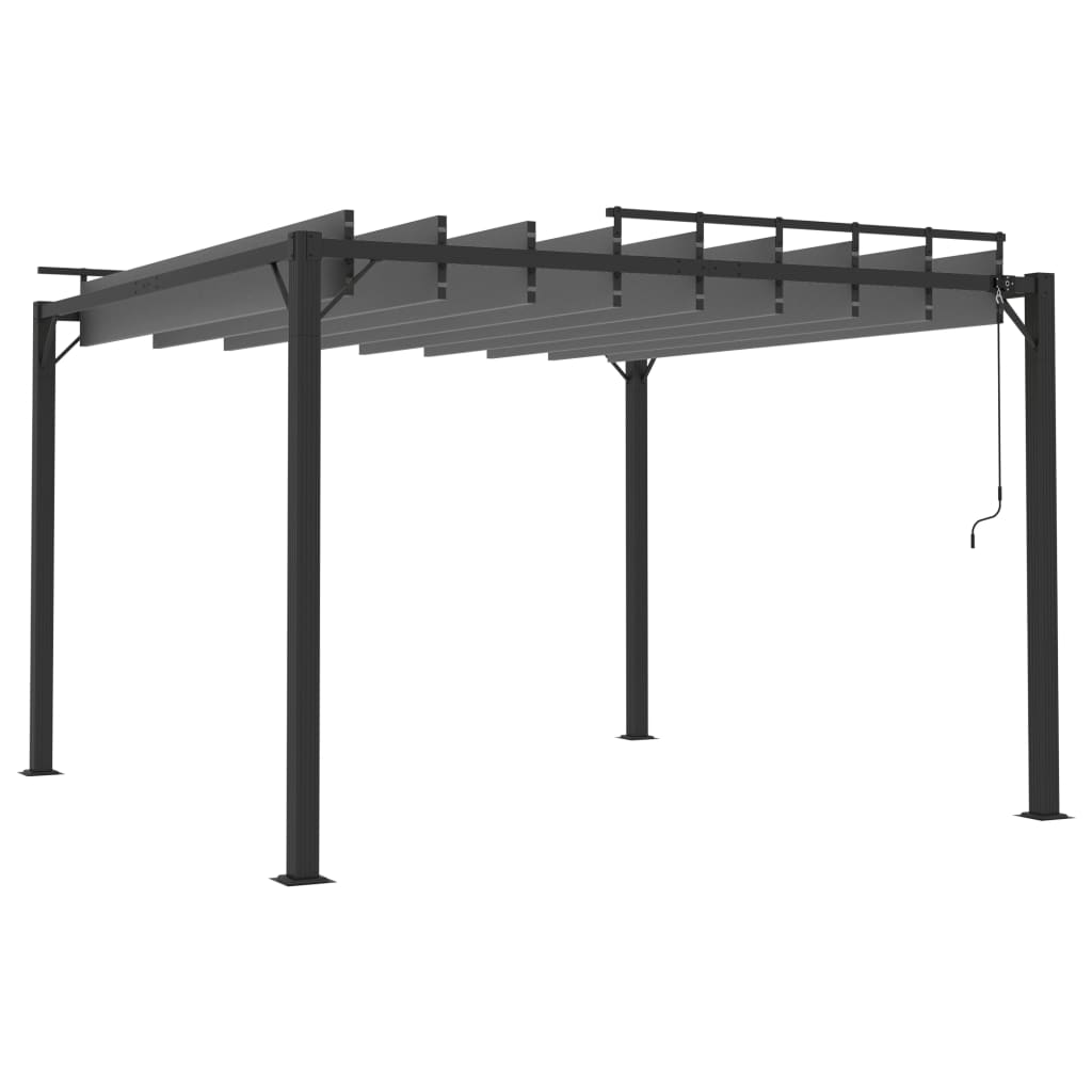 Sjenica s rešetkastim krovom 3x3 m antracit tkanina i aluminij