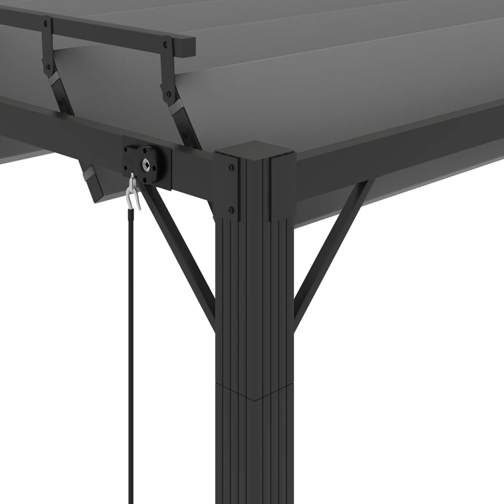 Sjenica s rešetkastim krovom 3x3 m antracit tkanina i aluminij