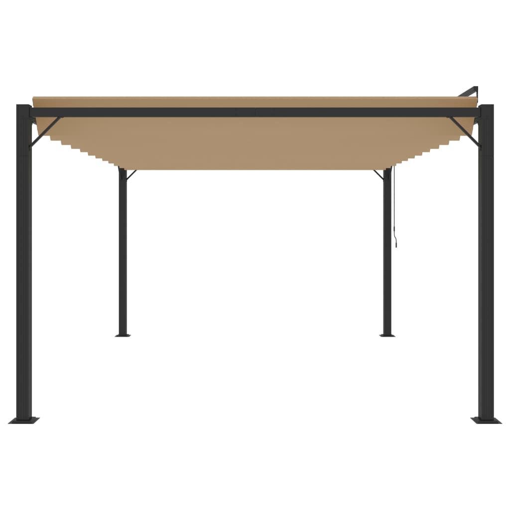 Sjenica s rešetkastim krovom 3x4 m smeđe-siva tkanina/aluminij