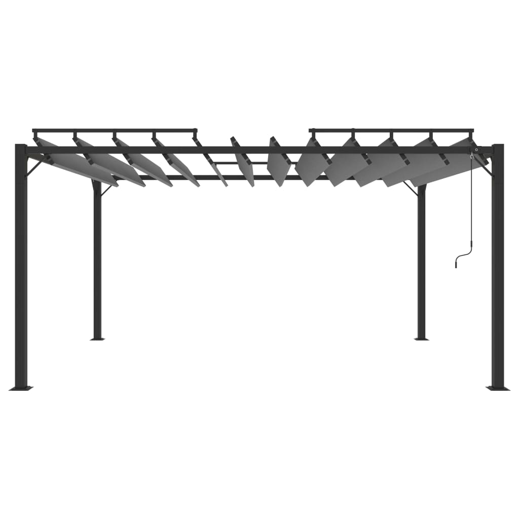 Sjenica s rešetkastim krovom 3x4 m antracit tkanina i aluminij