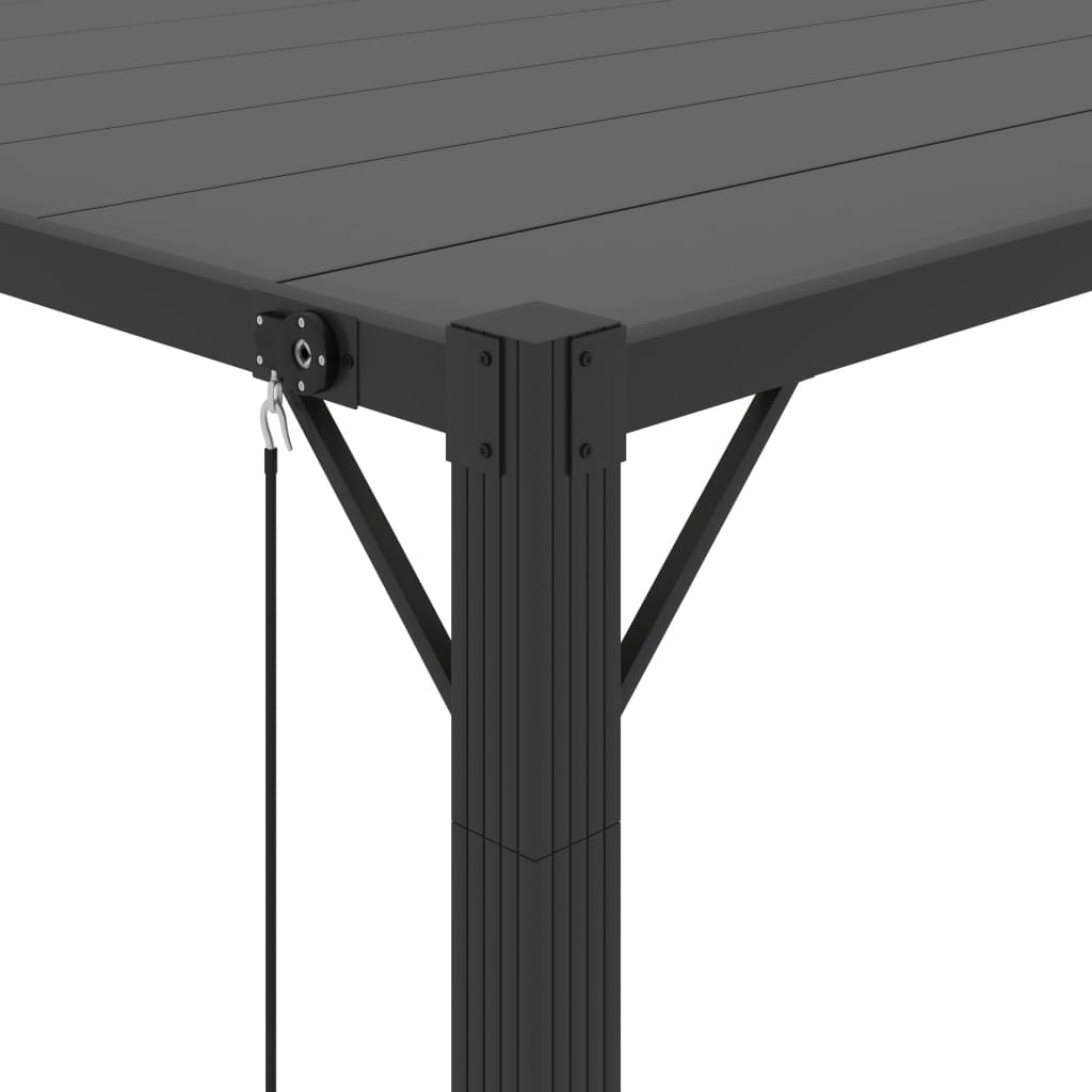 Sjenica s rešetkastim krovom 3x4 m antracit tkanina i aluminij