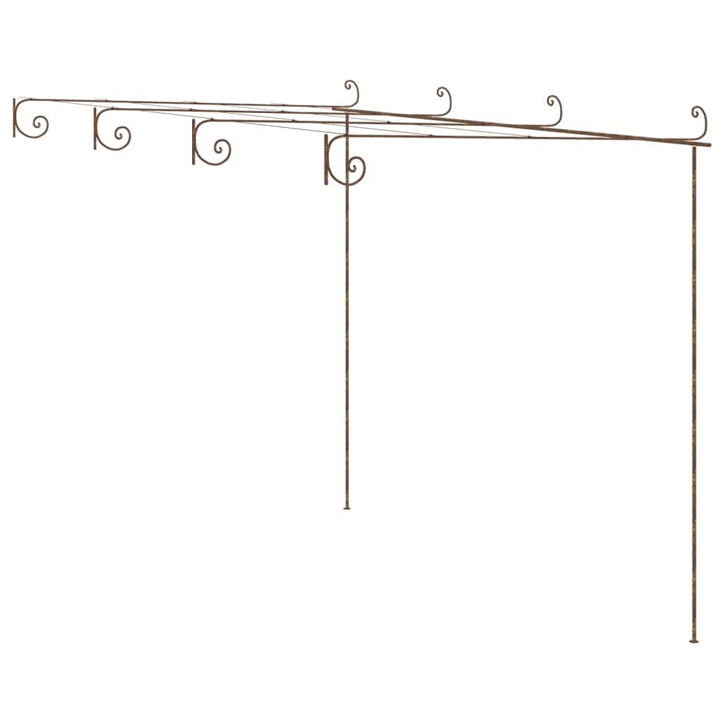 Vrtna pergola antikna smeđa 4 x 3 x 2,5 m željezna