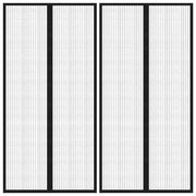 Zastori protiv insekata 2 kom s magnetima 220 x 100 cm crni
