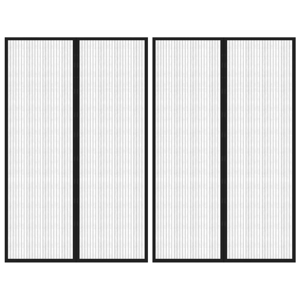 Zastori protiv insekata 2 kom s magnetima 220 x 130 cm crni