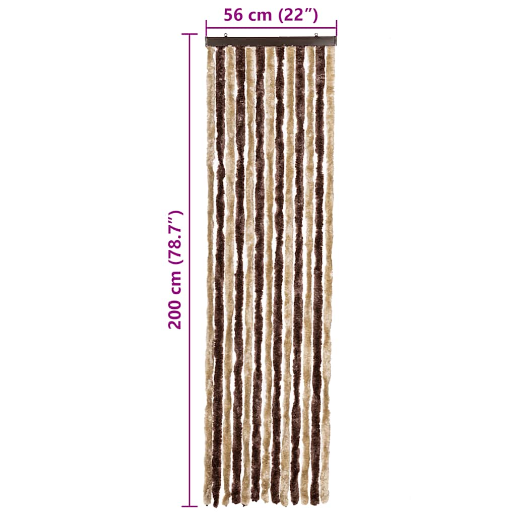 Zastor protiv insekata bež-svjetlosmeđi 56 x 200 cm šenil