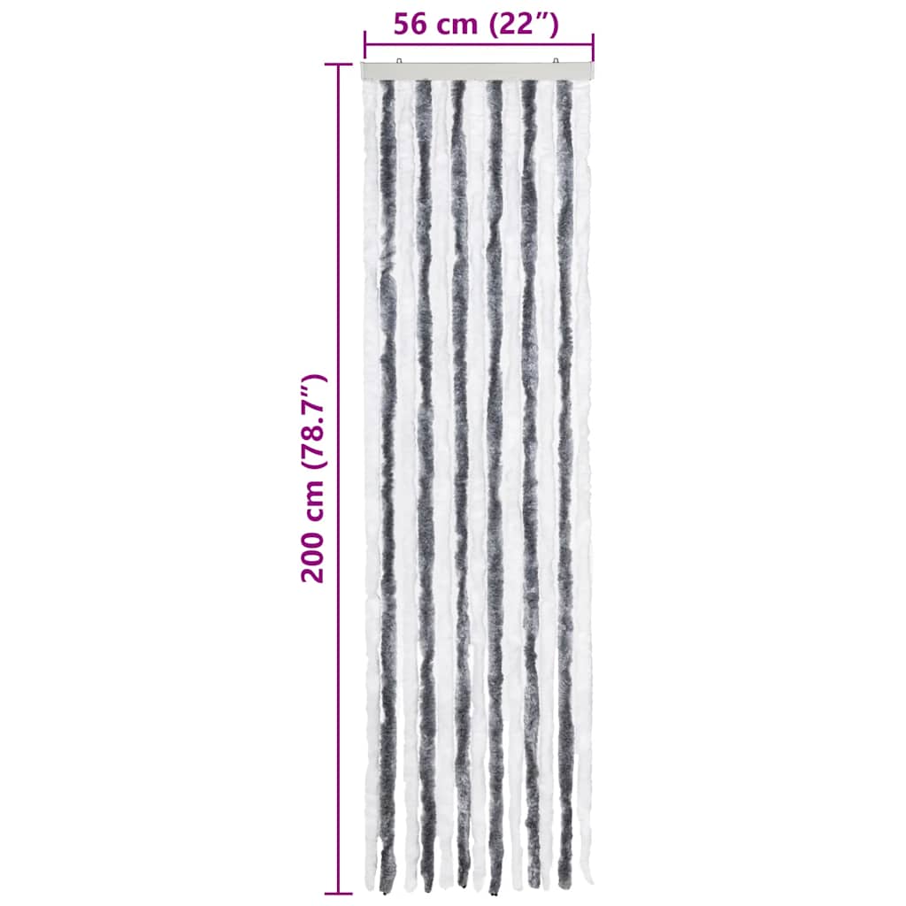 Zastor protiv insekata sivo-bijeli 56 x 200 cm šenil