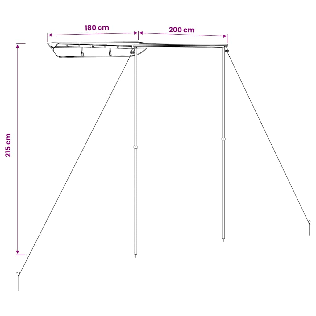 Tenda za kamp-prikolicu i karavan 1,8 x 2 x 2,15 m bež