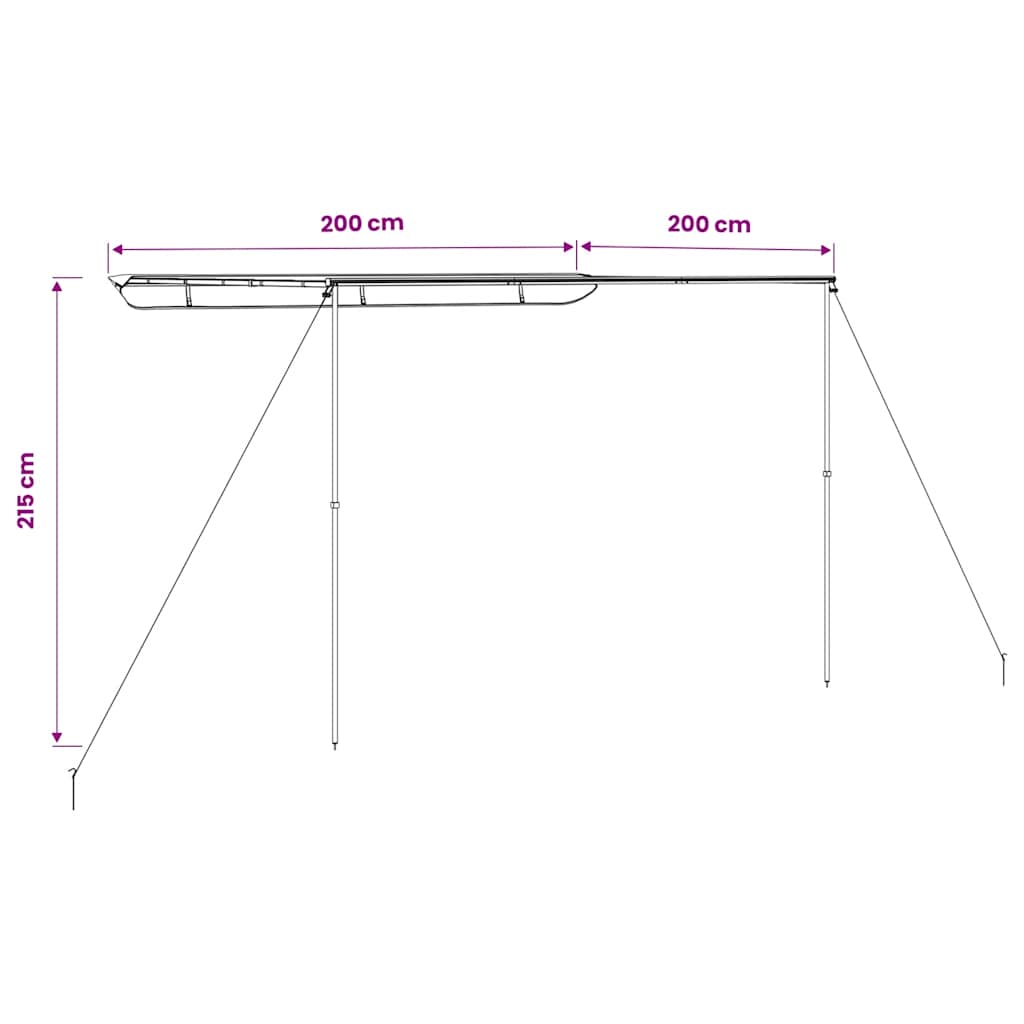 Tenda za kamp-prikolicu i karavan 2 x 2 x 2,15 m bež
