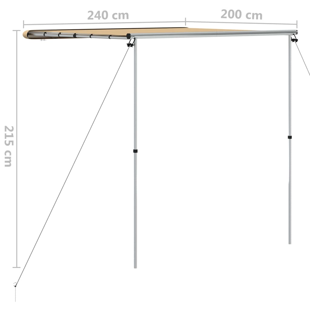 Tenda za kamp-prikolicu i karavan 2,4 x 2 x 2,15 m bež
