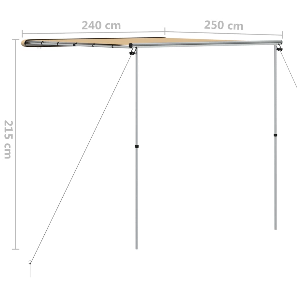 Tenda za kamp-prikolicu i karavan 2,4 x 2,5 x 2,15 m bež