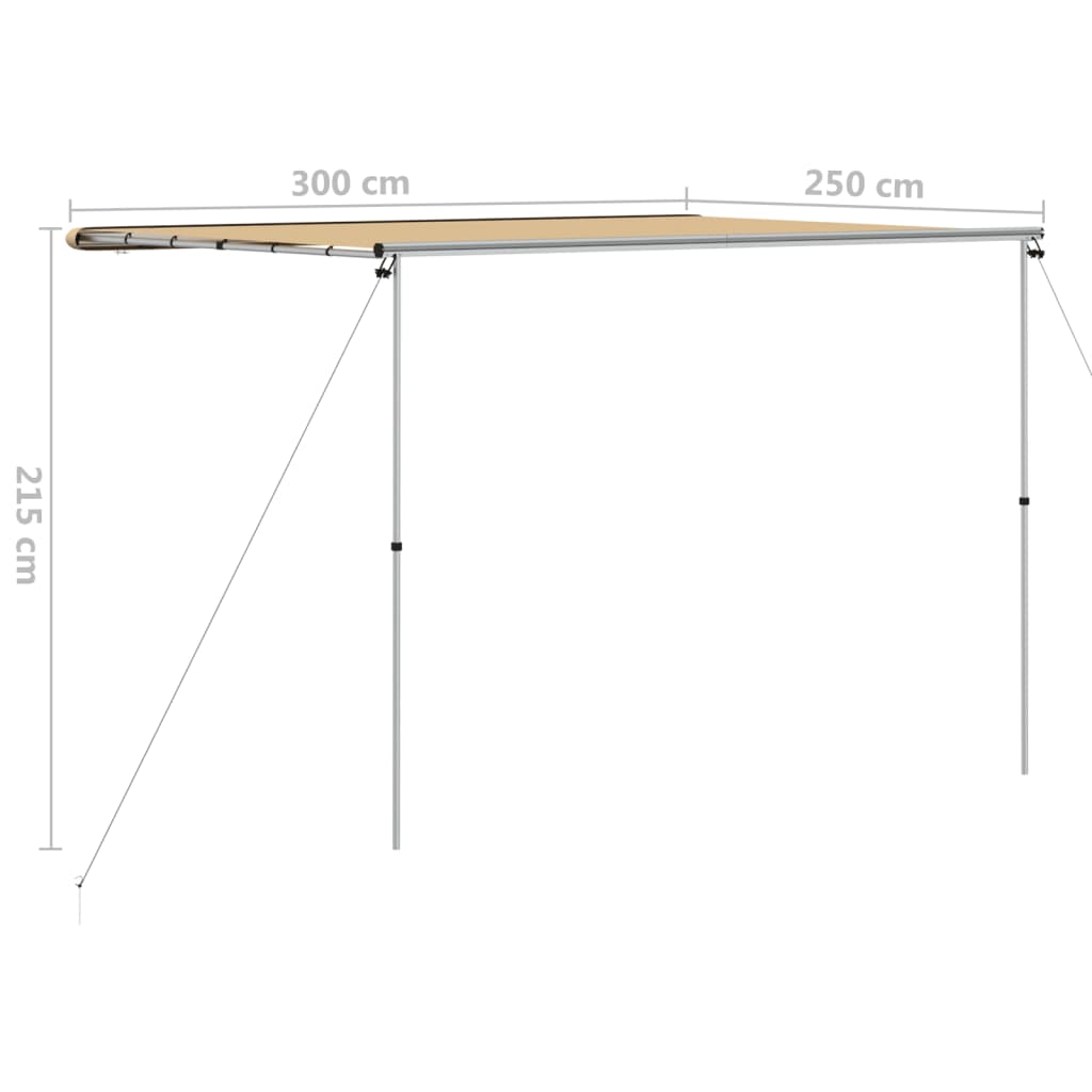 Tenda za kamp-prikolicu i karavan 3 x 2,5 x 2,15 m bež