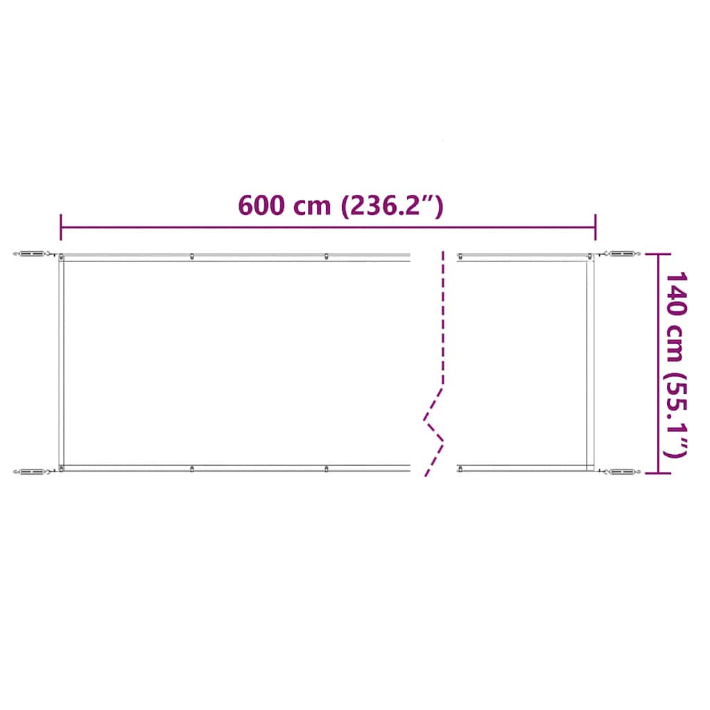 Okomita tenda terakota 140 x 600 cm od tkanine Oxford