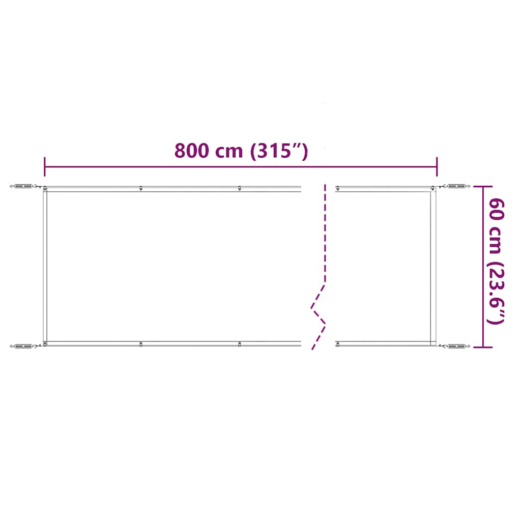 Okomita tenda plava 60 x 800 cm od tkanine Oxford