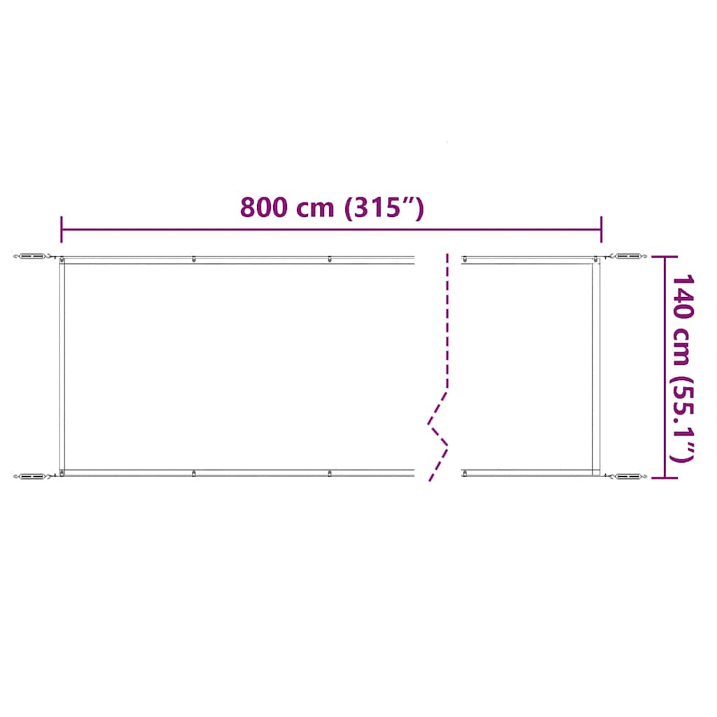 Okomita tenda plava 140 x 800 cm od tkanine Oxford