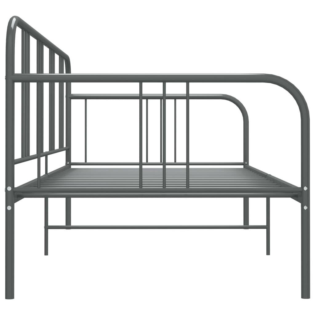 Okvir za krevet na razvlačenje sivi metalni 90 x 200 cm
