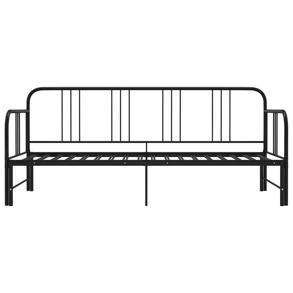 Okvir za krevet na razvlačenje crni metalni 90 x 200 cm