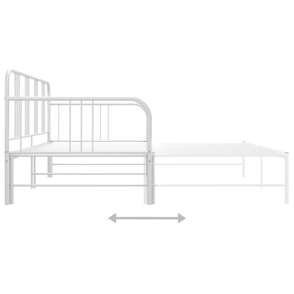 Okvir za krevet na razvlačenje bijeli metalni 90 x 200 cm