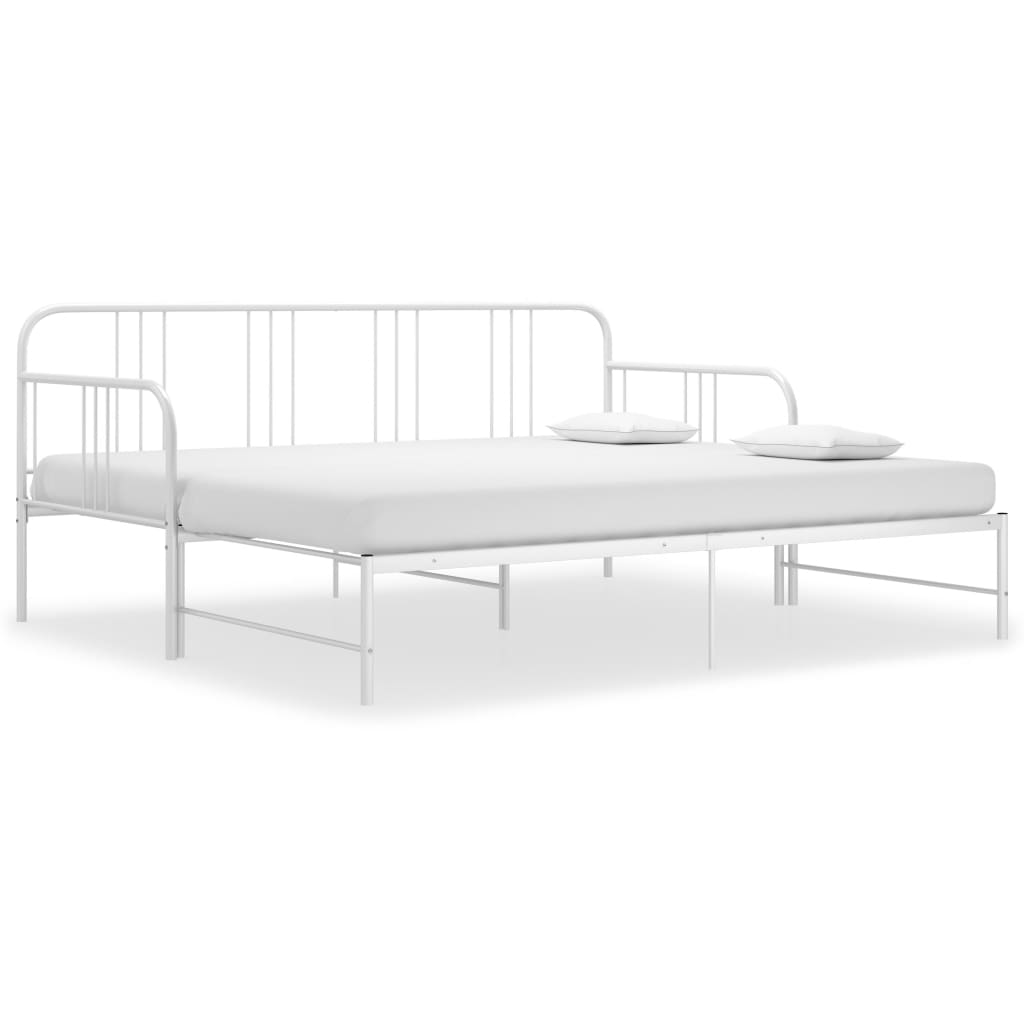 Okvir za krevet na razvlačenje bijeli metalni 90 x 200 cm