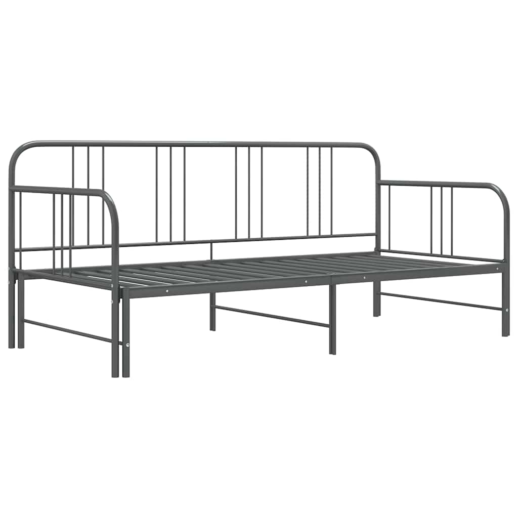 Okvir za krevet na razvlačenje sivi metalni 90 x 200 cm