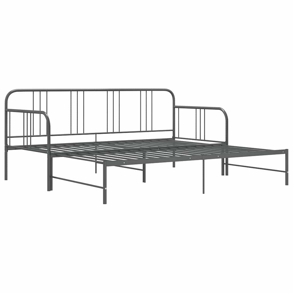 Okvir za krevet na razvlačenje sivi metalni 90 x 200 cm