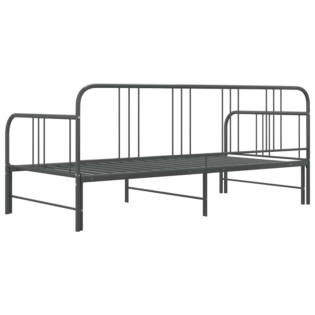 Okvir za krevet na razvlačenje sivi metalni 90 x 200 cm