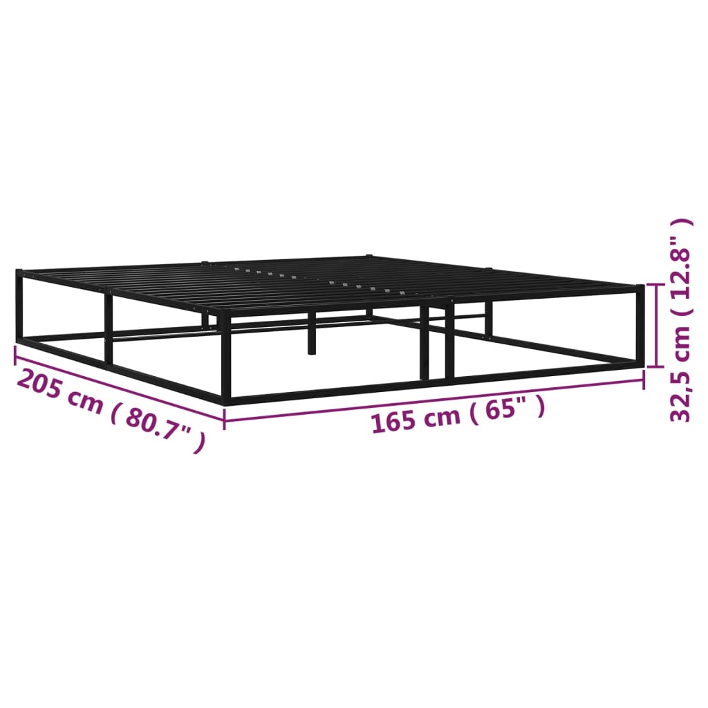 Okvir za krevet crni metalni 160 x 200 cm