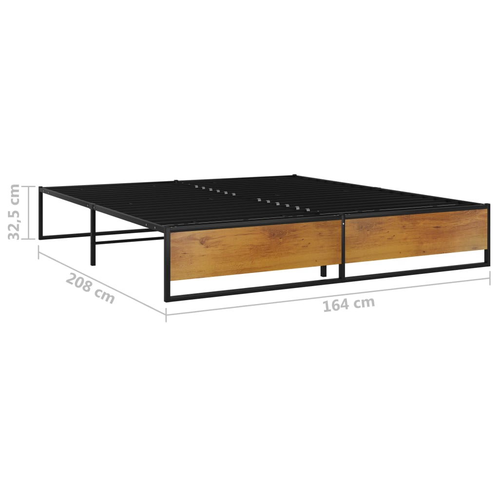 Okvir za krevet crni metalni 160 x 200 cm