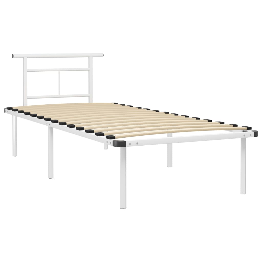 Okvir za krevet bijeli metalni 90 x 200 cm