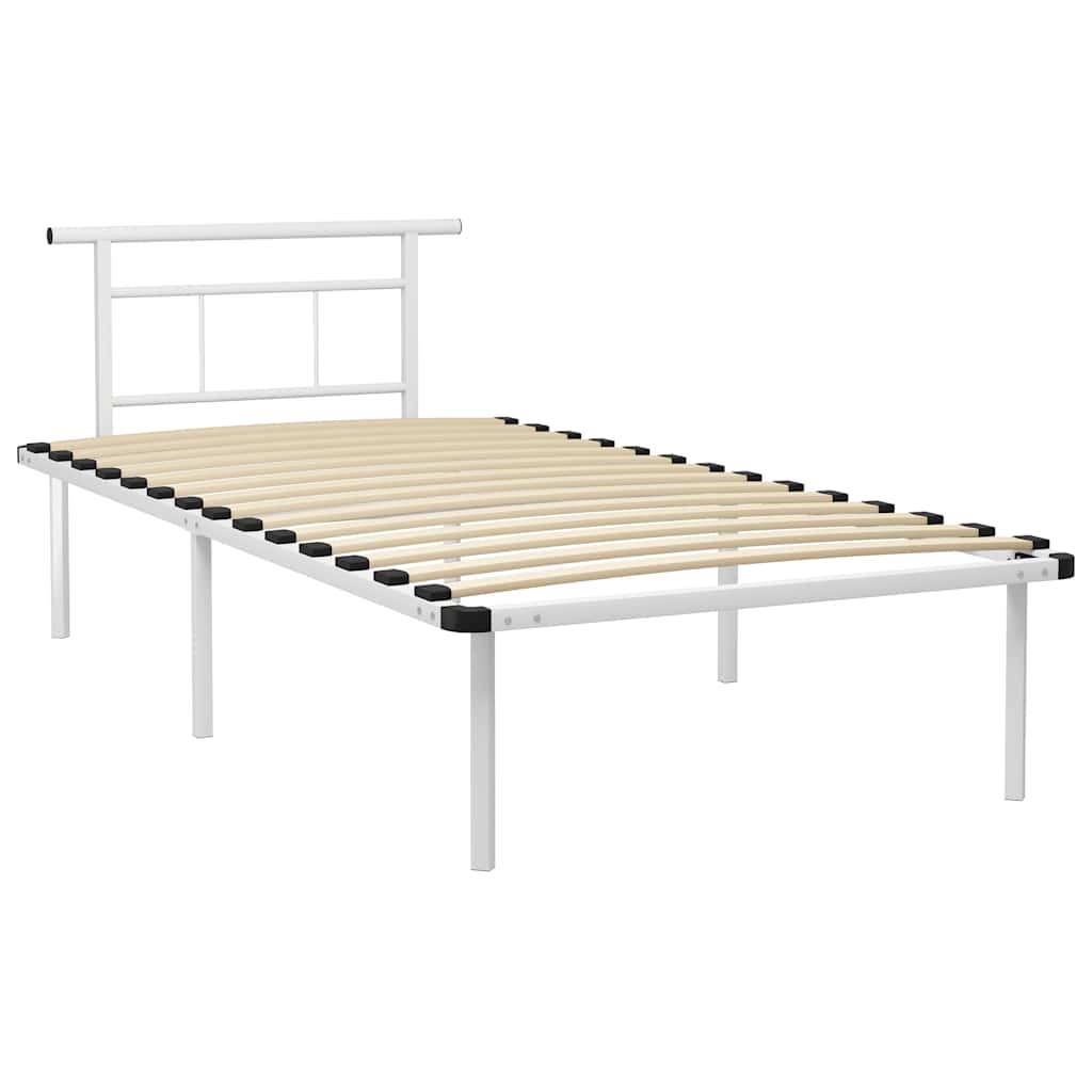 Okvir za krevet bijeli metalni 100 x 200 cm