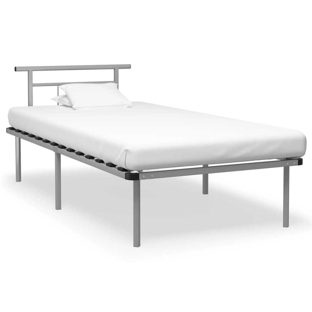 Okvir za krevet sivi metalni 100 x 200 cm