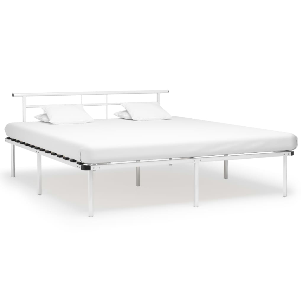Okvir za krevet bijeli metalni 200 x 200 cm