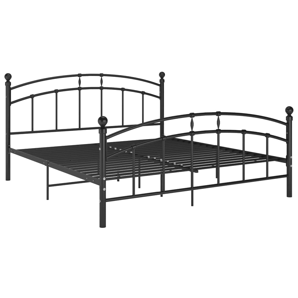 Okvir za krevet crni metalni 160 x 200 cm