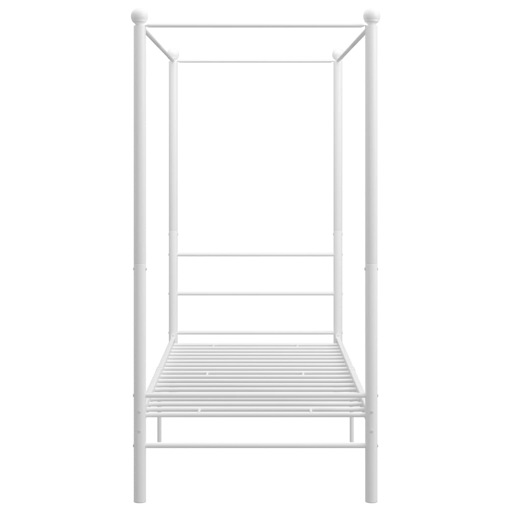 Okvir za krevet s nadstrešnicom bijeli metalni 90 x 200 cm