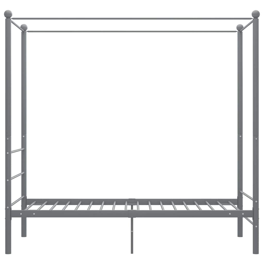Okvir za krevet s nadstrešnicom sivi metalni 90 x 200 cm