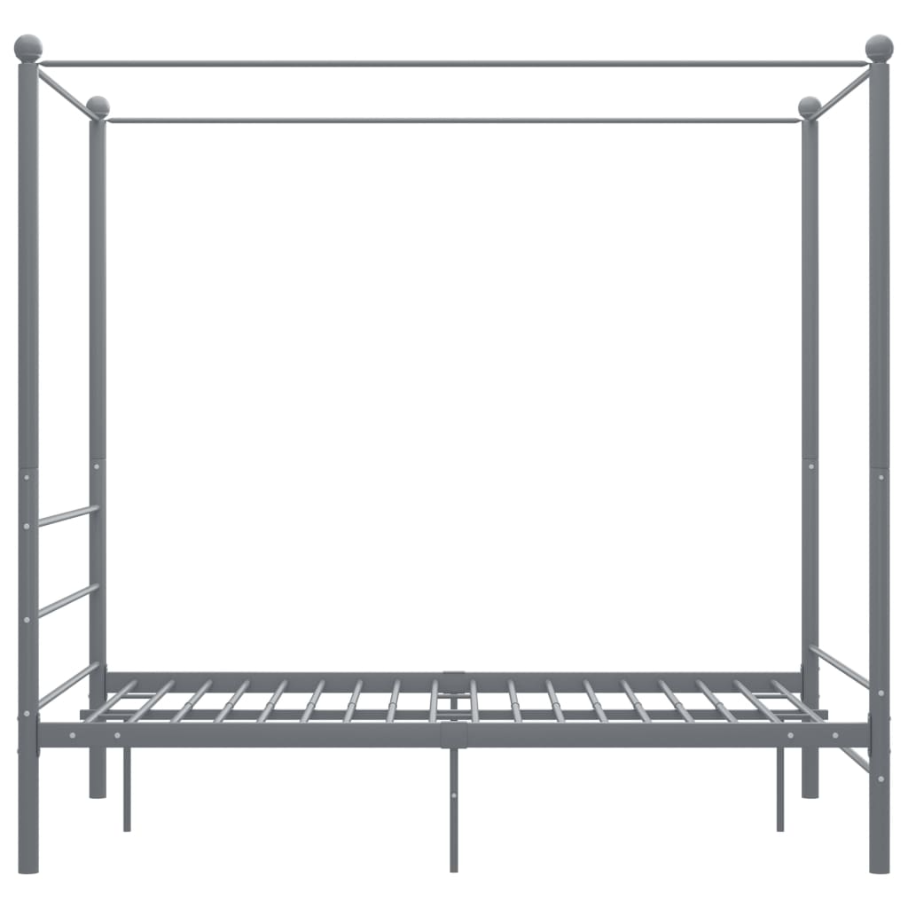 Okvir za krevet s nadstrešnicom sivi metalni 120 x 200 cm