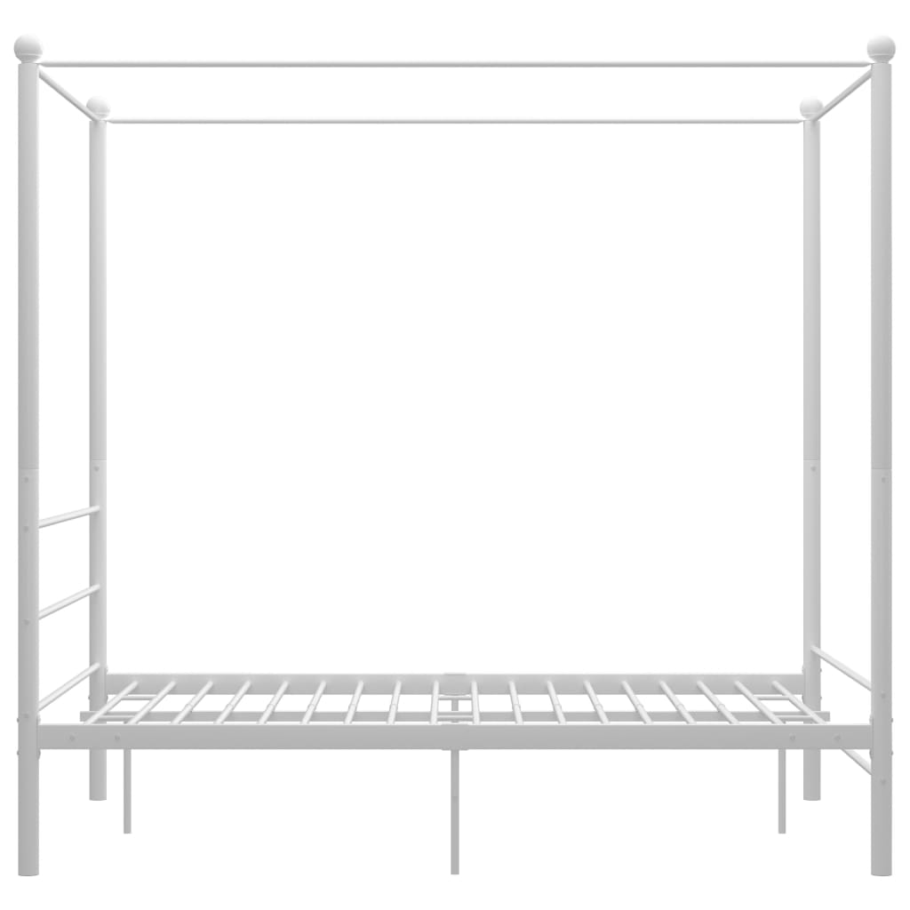 Okvir za krevet s nadstrešnicom bijeli metalni 140 x 200 cm
