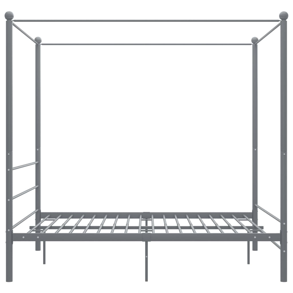 Okvir za krevet s nadstrešnicom sivi metalni 160 x 200 cm